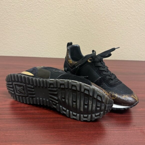 Louis Vuitton Brown/Black Monogram Canvas and Suede Run Away Sneakers - Picture 5 of 5